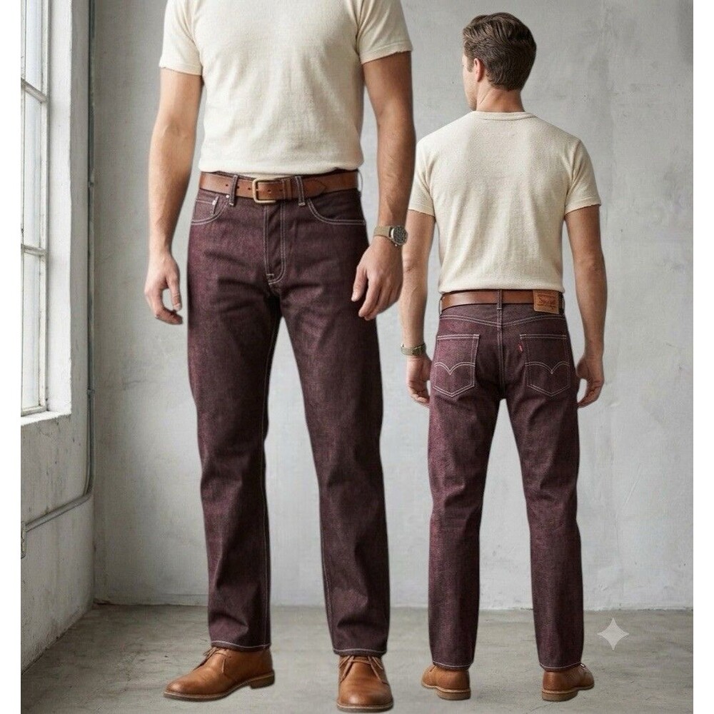 Vintage Levi's 501 XX Classic Buttonfly Rust Burgandy Jeans Men's Size 40x30 Y2K